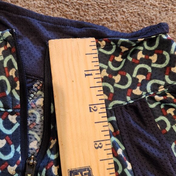 Kerrits Women's 1/4 Zip Shirt -Horse Equestrian Active- Blue Patterned Small - Picture 7 of 10